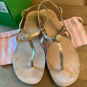 Lilly Pulitzer Jackie Sandal Sz 7.5 in Gold